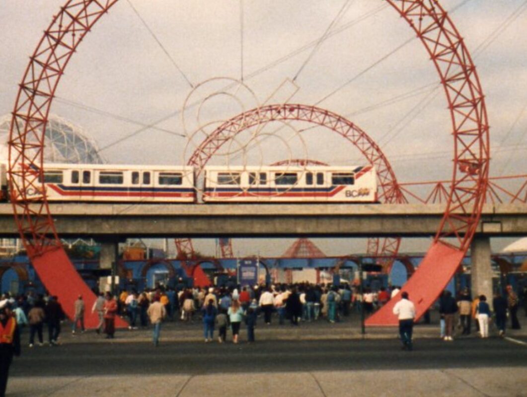 1986 photo of Expo 86 monorail